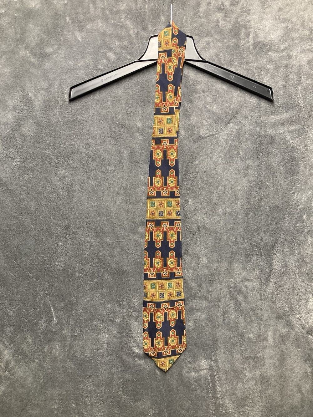 VTG The Metropolitan Museum of Art Silk Tie Blue Gold Byzantine Mosaic Academia